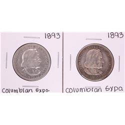 Lot of (2) 1893 Columbian Exposition Commemorative Half Dollar Coins