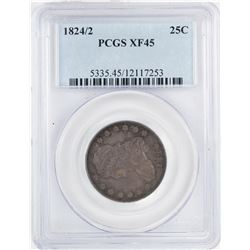 1824/2 Capped Bust Quarter Coin PCGS XF45