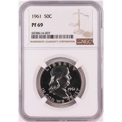 1961 Proof Franklin Half Dollar Coin NGC PF69