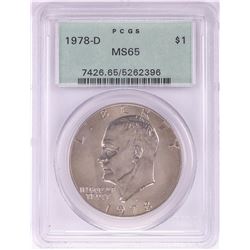 1978-D $1 Eisenhower Silver Dollar Coin PCGS MS65 Old Green Holder