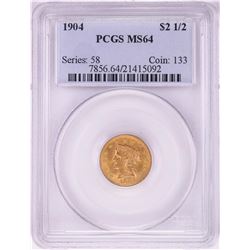 1904 $2 1/2 Liberty Head Quarter Eagle Gold Coin PCGS MS64