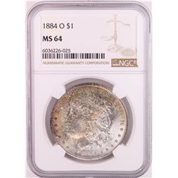 1884-O $1 Morgan Silver Dollar Coin NGC MS64 Great Toning