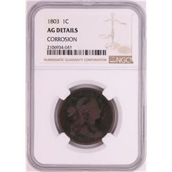 1803 Draped Bust Large Cent Coin NGC AG Details