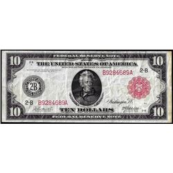 1914 $10 Federal Reserve Note New York Red Seal
