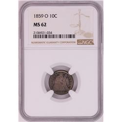 1859-O Seated Liberty Dime Coin NGC MS62