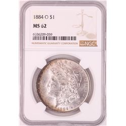 1884-O $1 Morgan Silver Dollar Coin NGC MS62 Great Toning