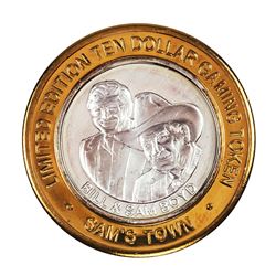 .999 Silver Sam's Town Las Vegas Nevada $10 Casino Limited Edition Gaming Token