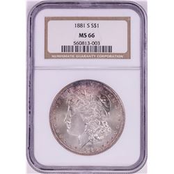 1881-S $1 Morgan Silver Dollar Coin NGC MS66