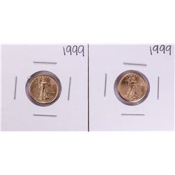 Lot of (2) 1999 $5 American Gold Eagle Coins