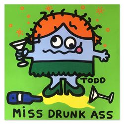 Todd Goldman "Miss Drunk Ass" Original Acrylic On Canvas