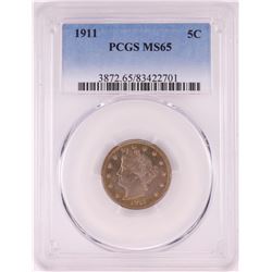 1911 Liberty Head V Nickel Coin PCGS MS65