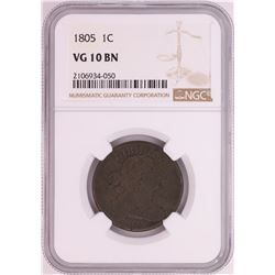 1805 Draped Bust Large Cent Coin NGC VG10BN
