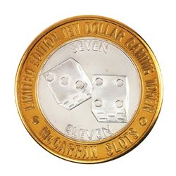 .999 Silver McCarran International Airport $10 Casino Limited Edition Gaming Token