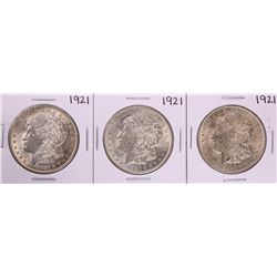 Lot of (3) 1921 $1 Morgan Silver Dollar Coins