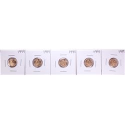 Lot of (5) 1999 $5 American Gold Eagle Coins