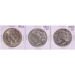 Lot of 1922-P/D/S $1 Peace Silver Dollar Coins