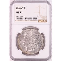 1884-O $1 Morgan Silver Dollar Coin NGC MS64 Great Toning