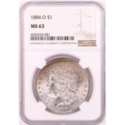 1884-O $1 Morgan Silver Dollar Coin NGC MS63 Great Toning