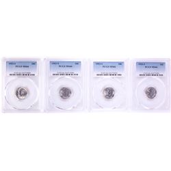 Lot of (4) 1953-S Roosevelt Dime Coins PCGS MS66