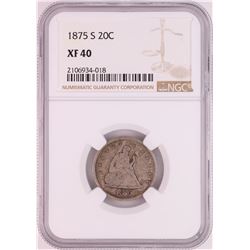1875-S Twenty Cent Piece Coin NGC XF40