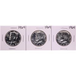 Lot of (3) 1964 Proof Kennedy Half Dollar Coins