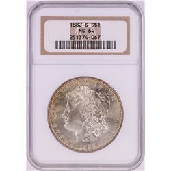 1882-S $1 Morgan Silver Dollar Coin NGC MS64