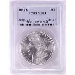 1881-S $1 Morgan Silver Dollar Coin PCGS MS65