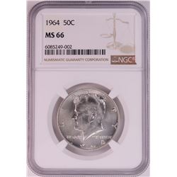 1964 Kennedy Half Dollar Coin NGC MS66