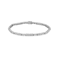Natural 2.13 CTW Diamond Bracelet 18K White Gold - REF-279F2M
