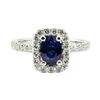 Image 4 : 1.45 ctw Oval Brilliant Blue Sapphire And Diamond Ring - 14KT White Gold
