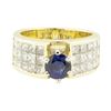 Image 2 : 3.68 ctw Round Brilliant Blue Sapphire And Diamond Ring - 18KT Yellow Gold