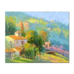 Ming Feng, "Hidden Hills" Original Oil Painting on Canvas, Hand Signed with Lett