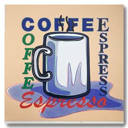 Steve Kaufman (1960-2010), "ESPRESSO" Hand Signed and Numbered Limited Edition H