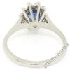 Image 4 : Vintage 18K White Gold Petite 1.02 ctw Sapphire Solitaire & Diamond Halo Ring