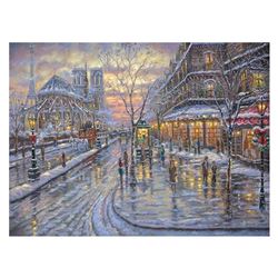Robert Finale, "Christmas In Paris" Hand Signed, Artist Embellished AP Limited E