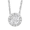 Image 1 : 14K White Gold 0.10 ctw Diamond Pendant Necklace, (SI3/SI3/H-I)