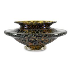 "Large Ikebana Flower Bowl" Hand-Blown Glass Bowl, Hand Signed by GartnerBlade G