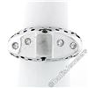 Image 4 : New 18kt White Gold 0.16 ctw Burnish Round Diamond Pierced Sides Band Ring