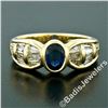 Image 2 : Trevi 18kt Yellow Gold 1.90 ctw Oval Sapphire & Baguette Diamond Ring