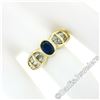 Image 3 : Trevi 18kt Yellow Gold 1.90 ctw Oval Sapphire & Baguette Diamond Ring