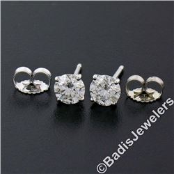 New Classic 14kt White Gold 0.75 ctw Round Brilliant Diamond Stud Earrings