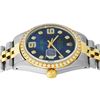 Image 8 : Rolex Mens 2 Tone Blue MOP Diamond 36MM Datejust Wristwatch