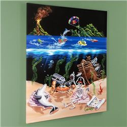 "Sand Bar 2" Mural Limited Edition Hand-Embellished Giclee on Canvas (42" x 53")