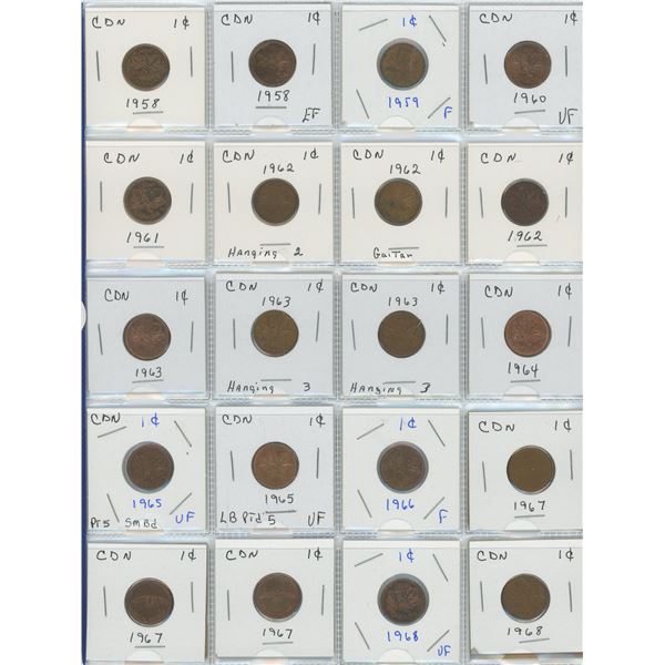 CDN Penny Sheet Of 20 1958-1968
