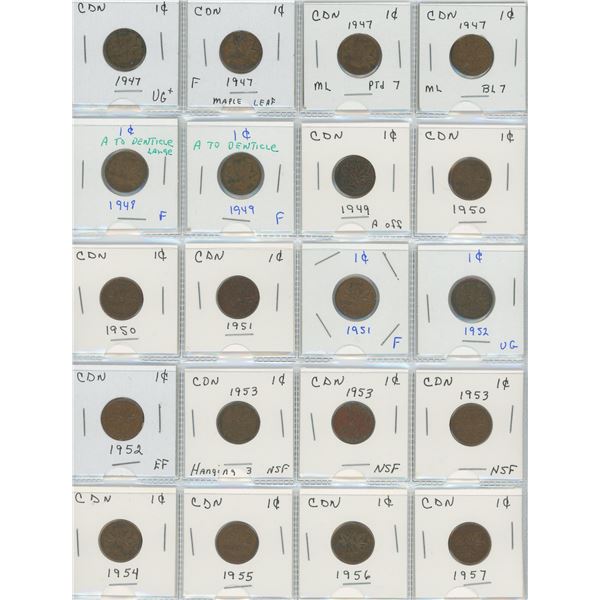 CDN Penny Sheet Of 20 1947-1957