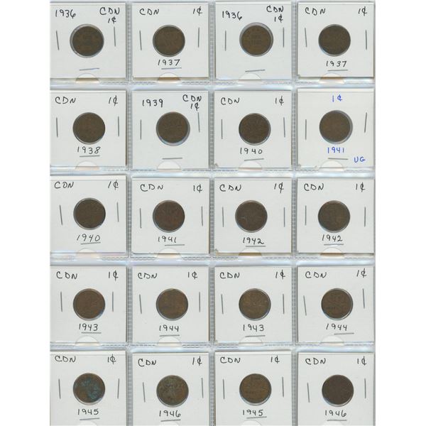CDN Penny Sheet Of 20 1936-1946