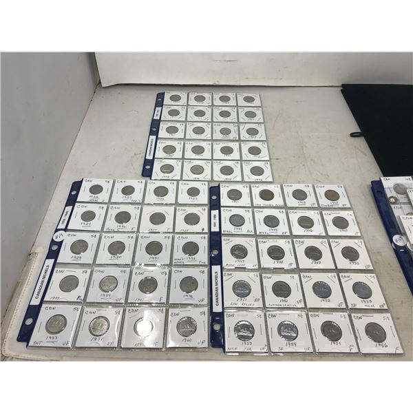 3 Sheets Of CDN 5 Cents Various Years 1922-1976