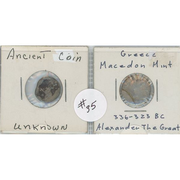 2 Ancient Coins 336-323 BC, 1 Unknown