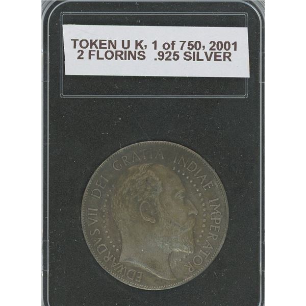Silver Token, UK, 2 Florins, 1 Of 750 Minted