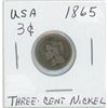 Image 1 : 1865 USA 3 Cent Coin
